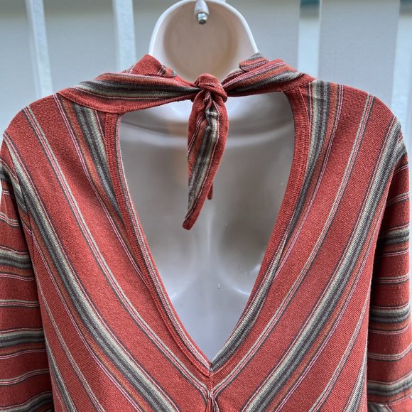 Free People Rust Chevron Striped Tunic Dress - Picture 6 of 15